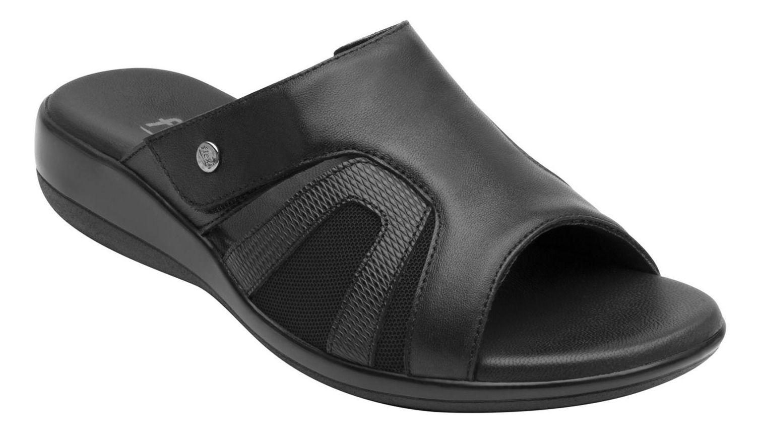 Sandalia Mujer Cuero Gaia Negro Flexi-9