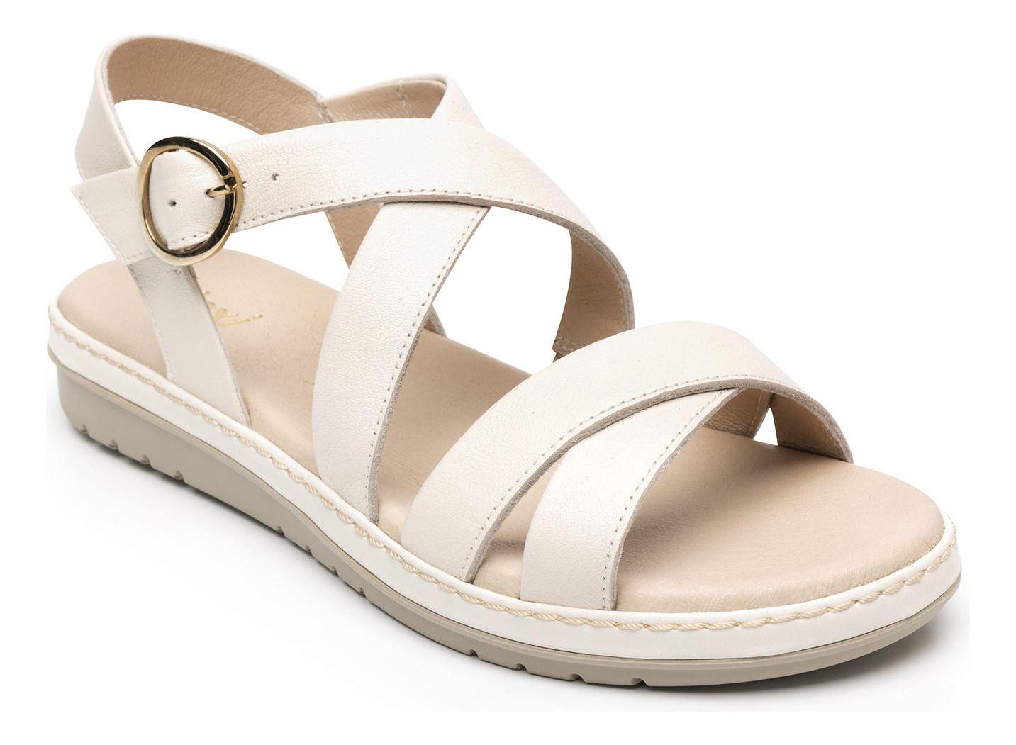 Sandalia Mujer Peonia 100227 Blanco Crema Flexi-2