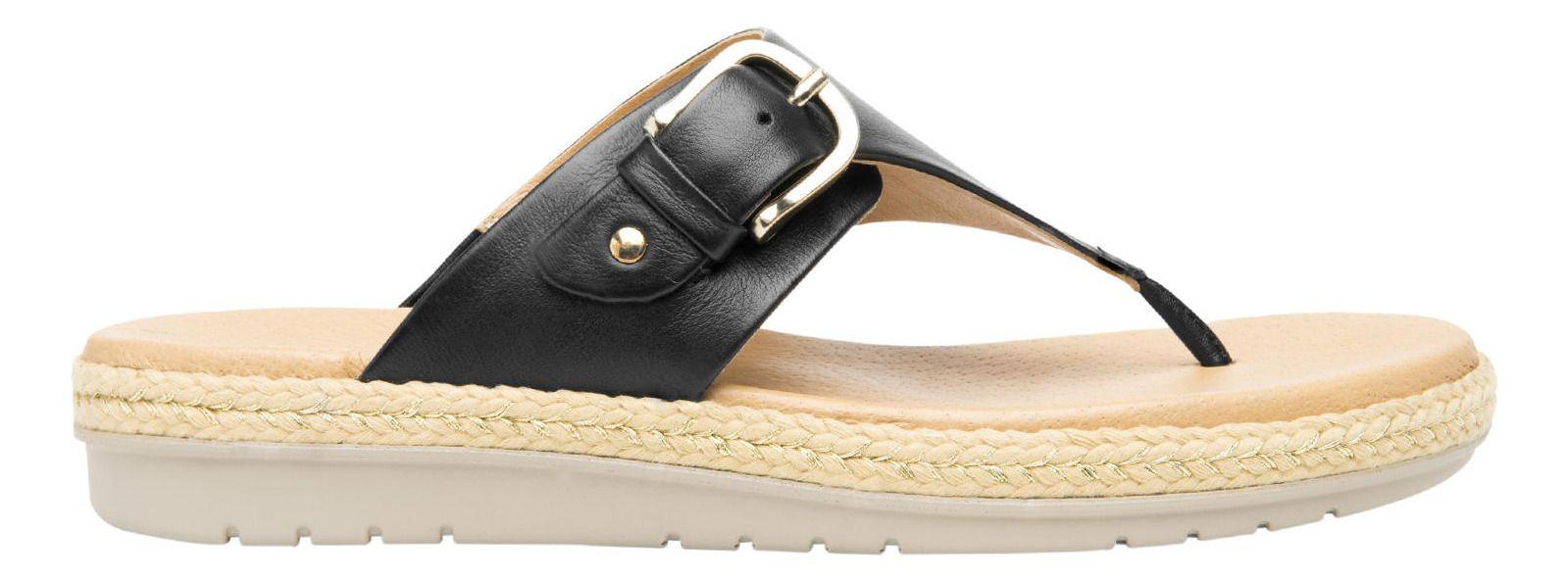 Sandalia Mujer Cuero Peonia Negro Flexi-3