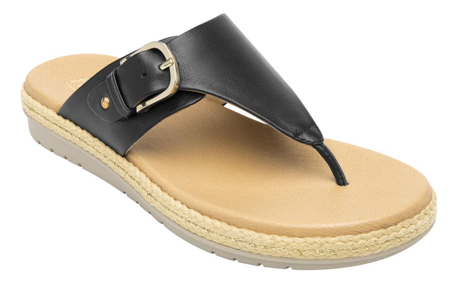 Sandalia Mujer Cuero Peonia Negro Flexi-5