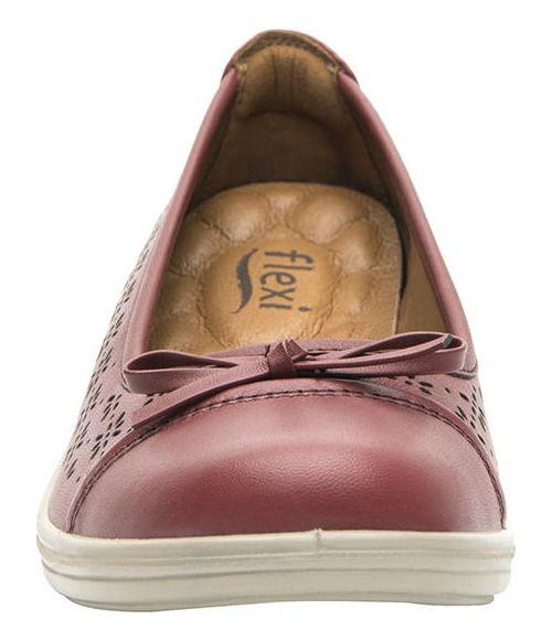 Zapato Mujer Cuero Castaña Rojo Flexi-4