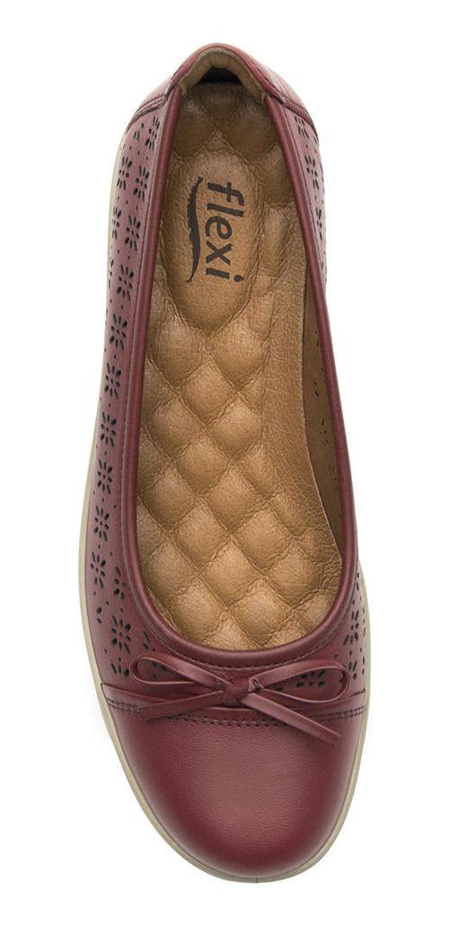 Zapato Mujer Cuero Castaña Rojo Flexi-6