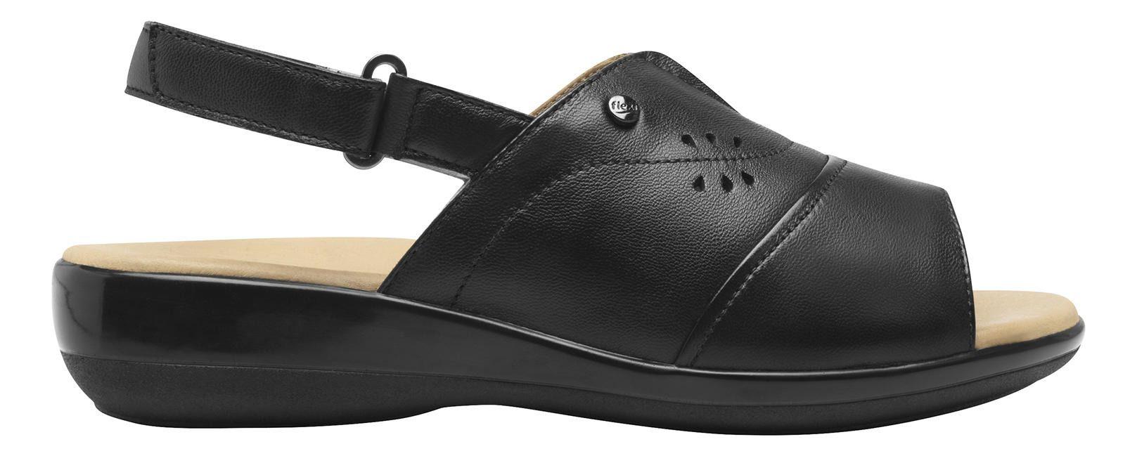 Sandalia Mujer Cuero Gaia Negro Flexi-0