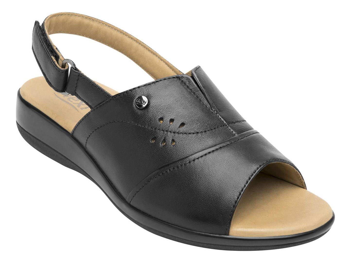 Sandalia Mujer Cuero Gaia Negro Flexi-1