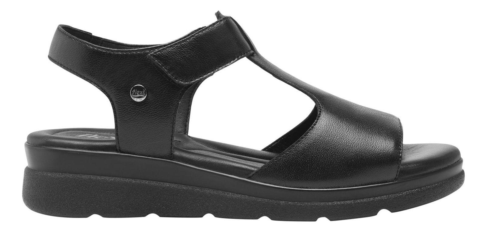 Sandalia Mujer Cuero Dariana Negro Flexi-0