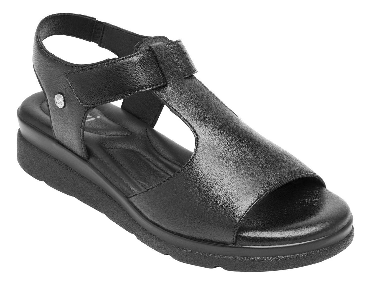 Sandalia Mujer Cuero Dariana Negro Flexi-1