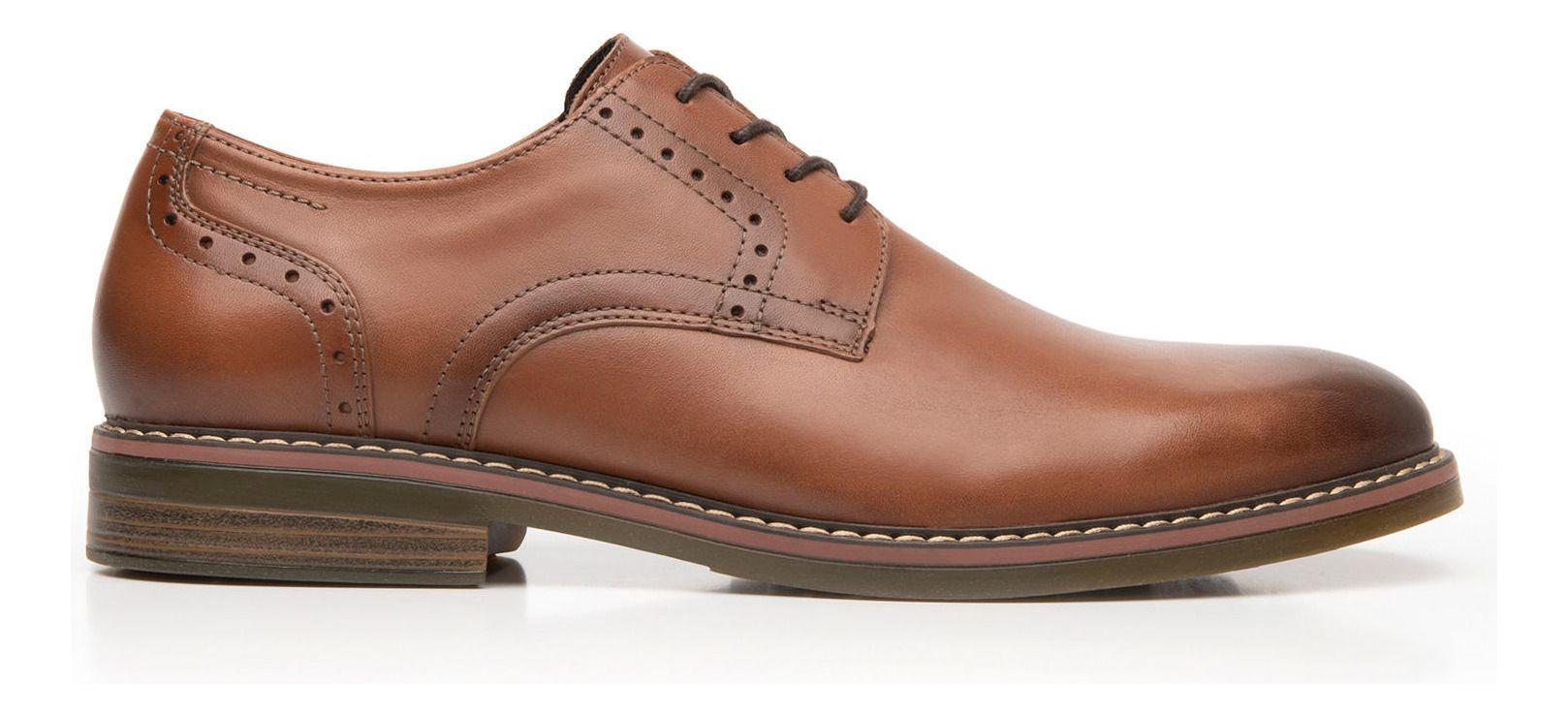 Zapato Formal Hombre Cuero Café Flexi-0
