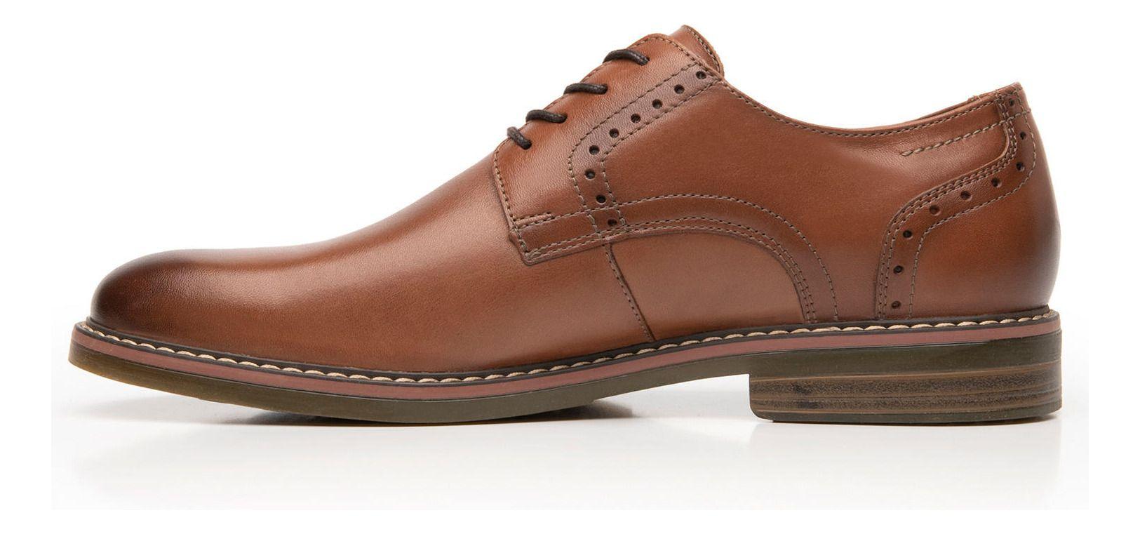 Zapato Formal Hombre Cuero Café Flexi-2