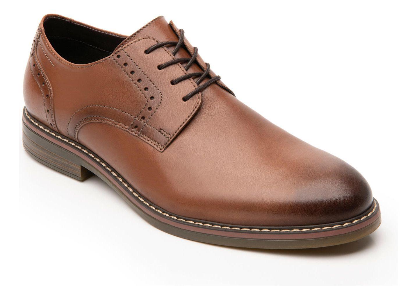 Zapato Formal Hombre Cuero Café Flexi-2