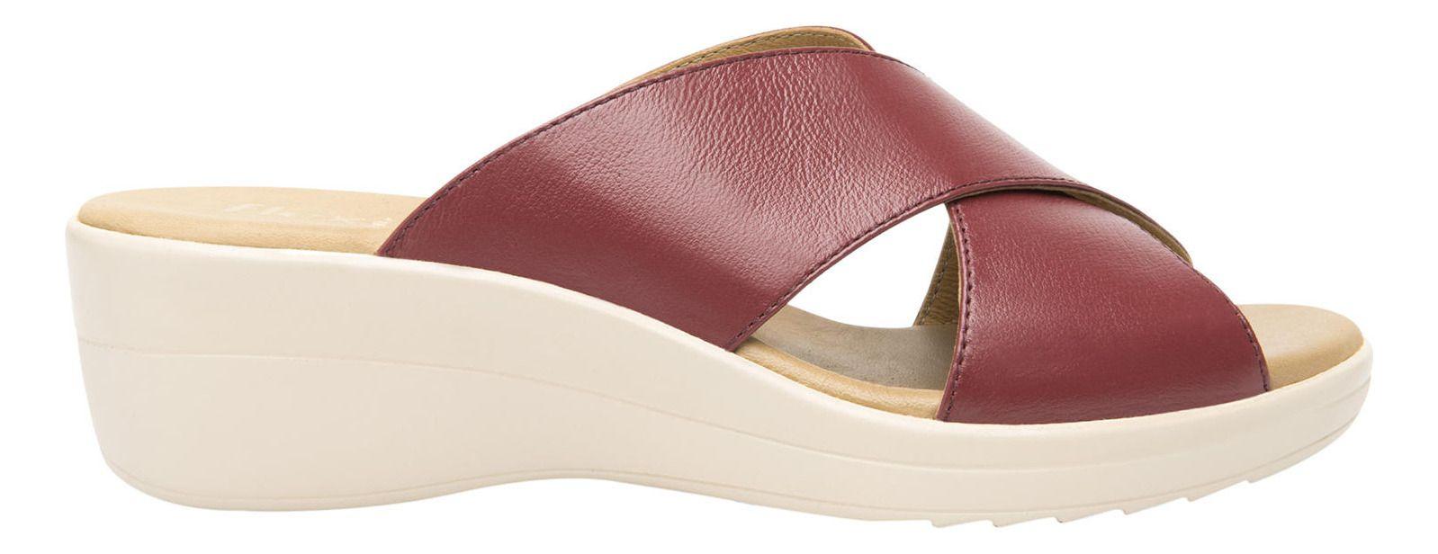 Sandalia Mujer Cuero Amapola Rojo Flexi-0