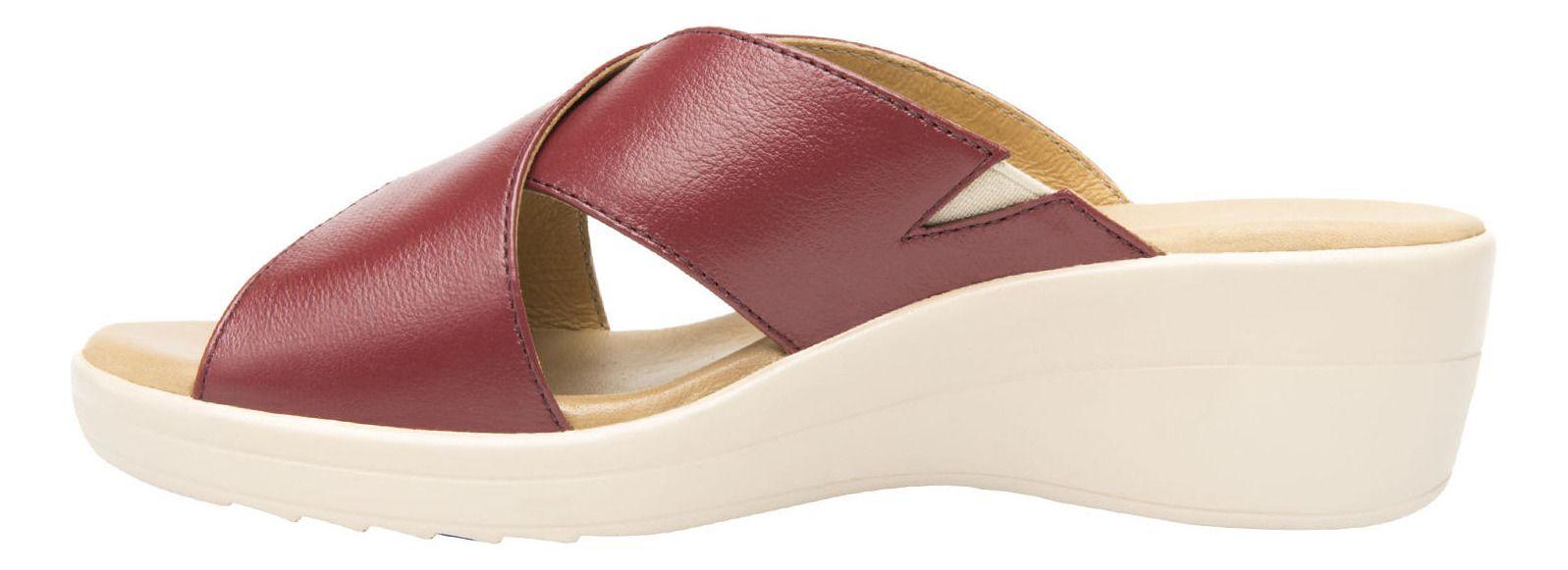 Sandalia Mujer Cuero Amapola Rojo Flexi-2