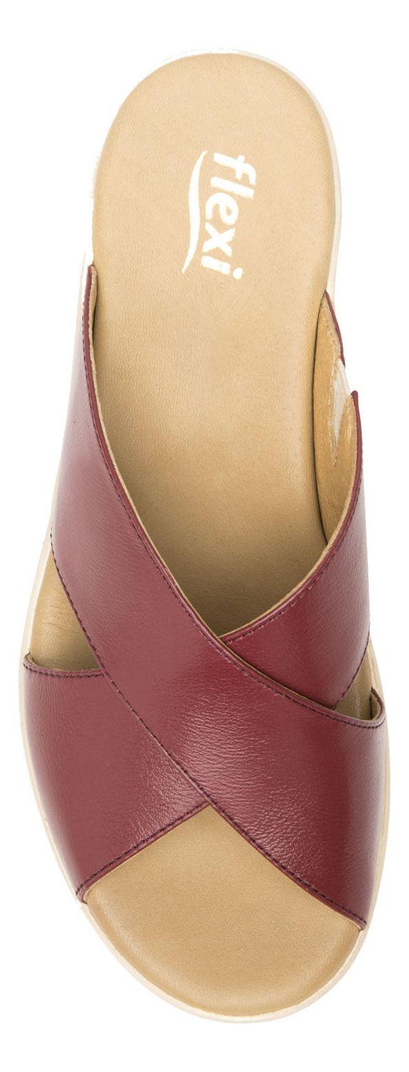 Sandalia Mujer Cuero Amapola Rojo Flexi-5