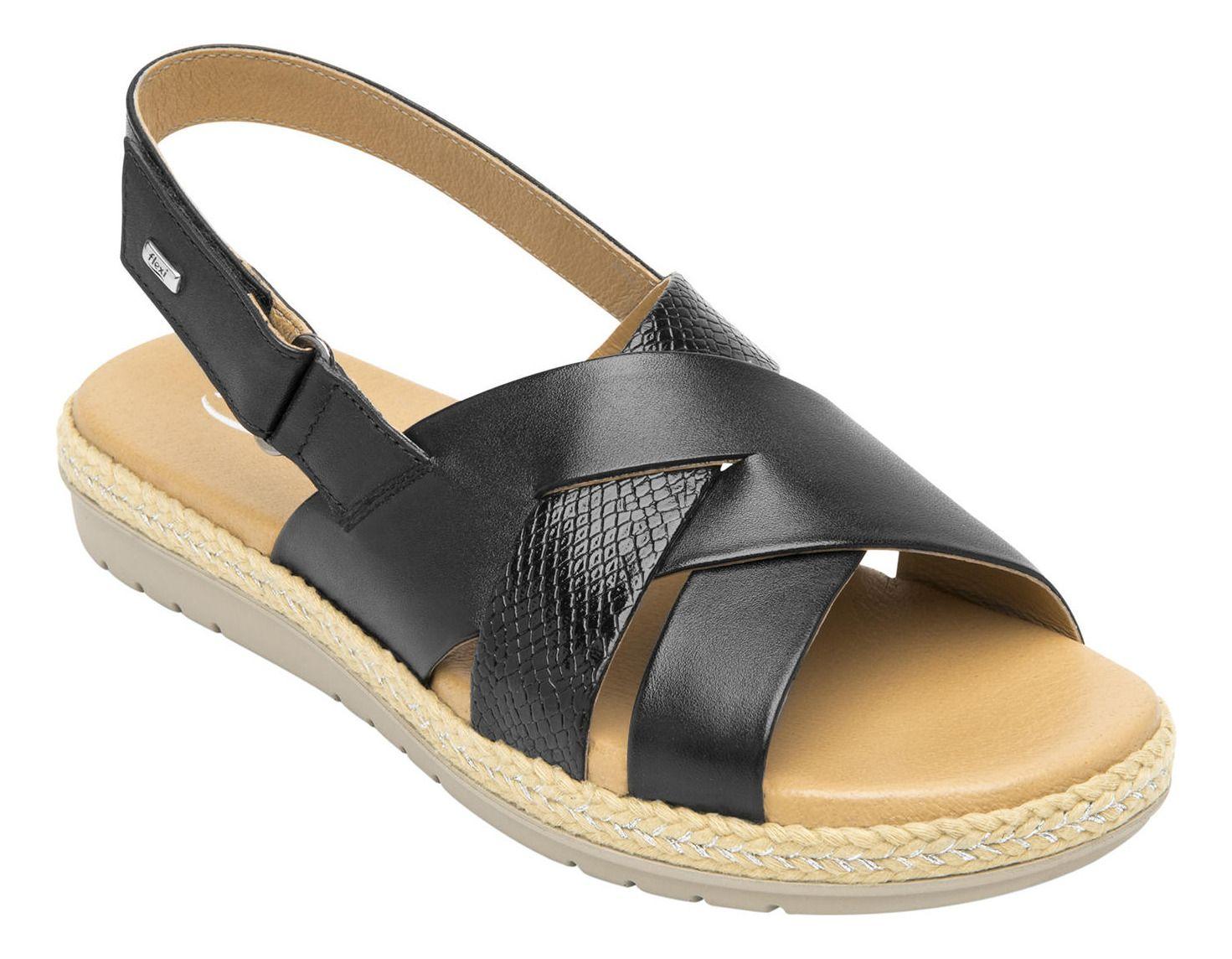 Sandalia Mujer Cuero Peonia Negro Flexi-1