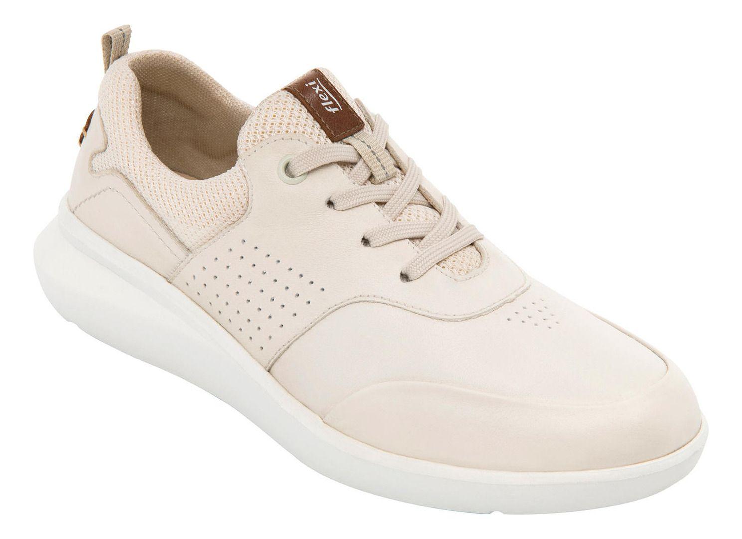 Zapatilla Mujer Cuero Alisha Beige Flexi-0