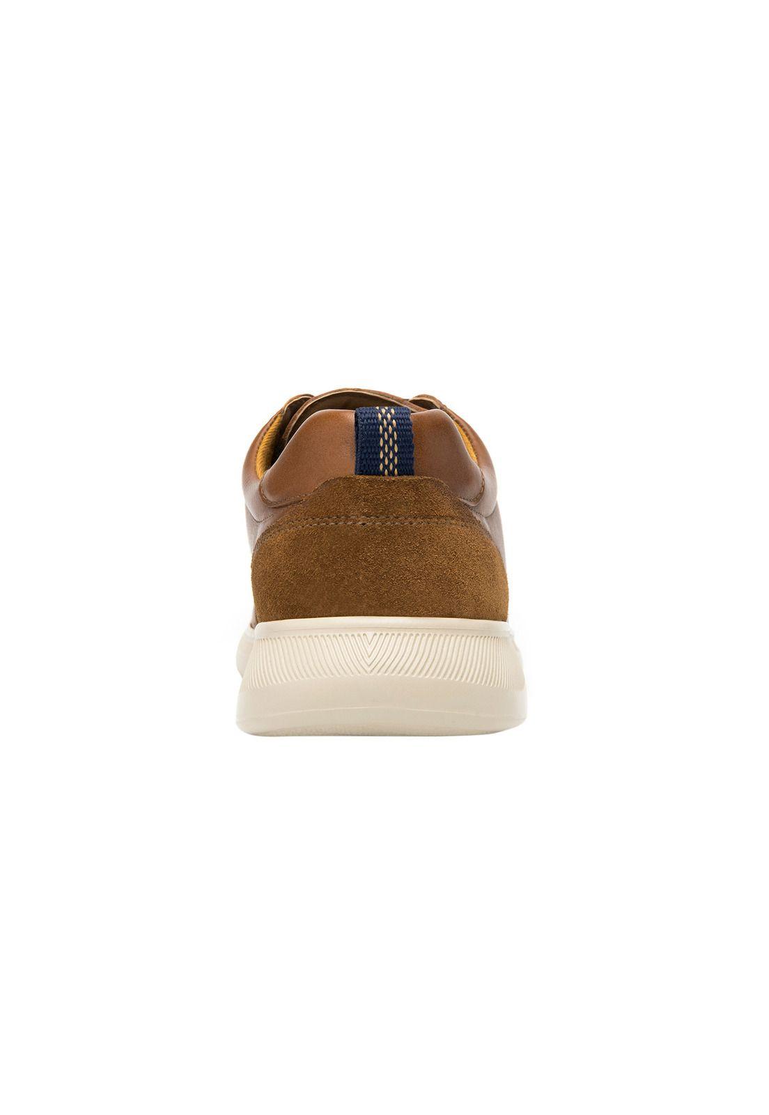 Zapatilla Hombre Cuero Hika Café Flexi-3