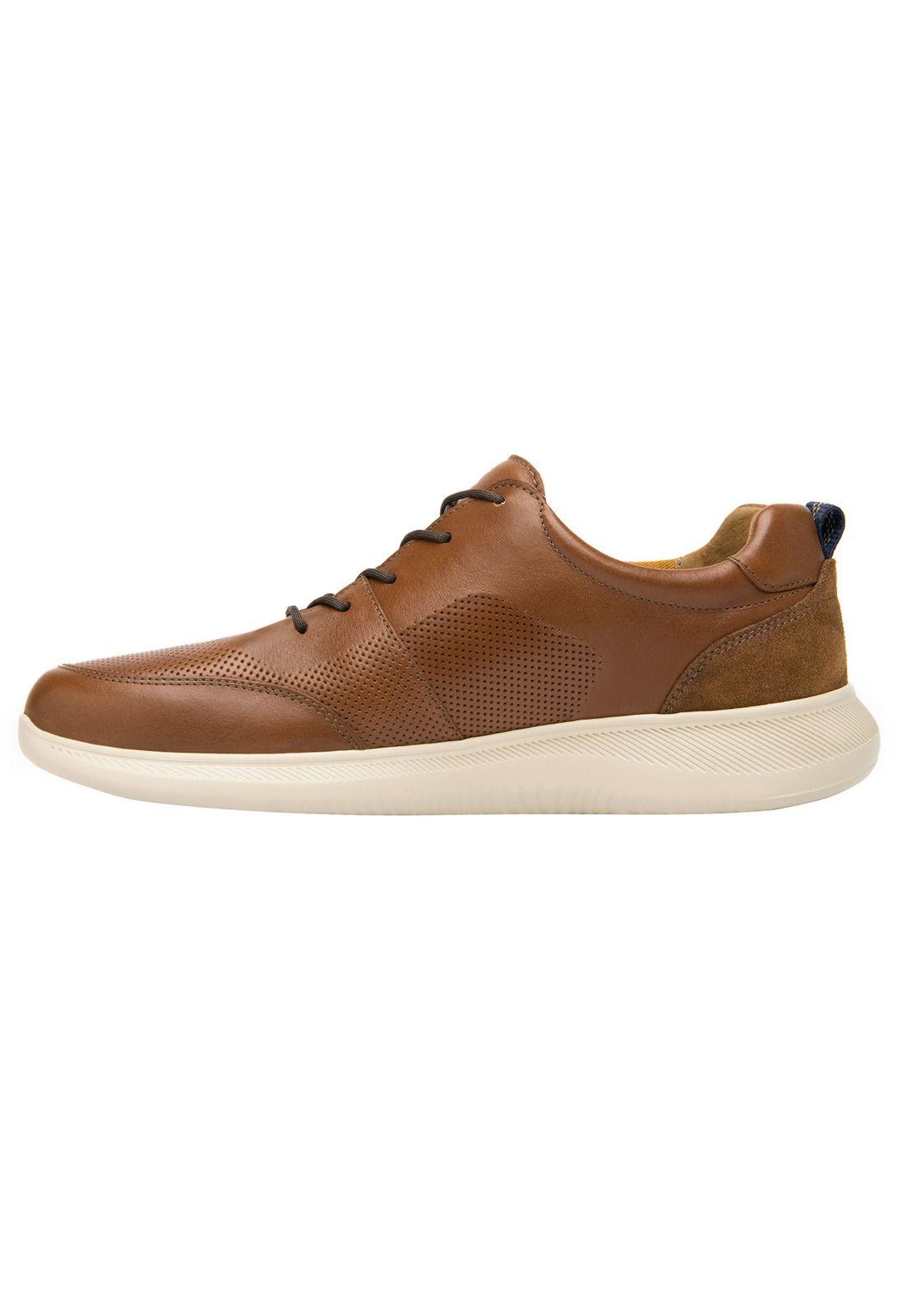 Zapatilla Hombre Cuero Hika Café Flexi-6