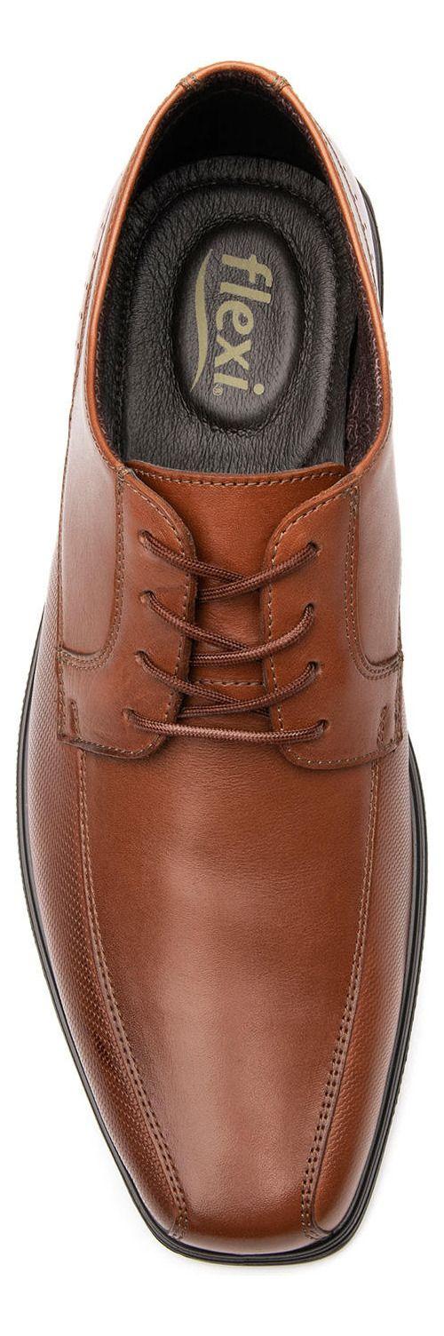 Zapato Hombre Cuero Bali Café Flexi-4