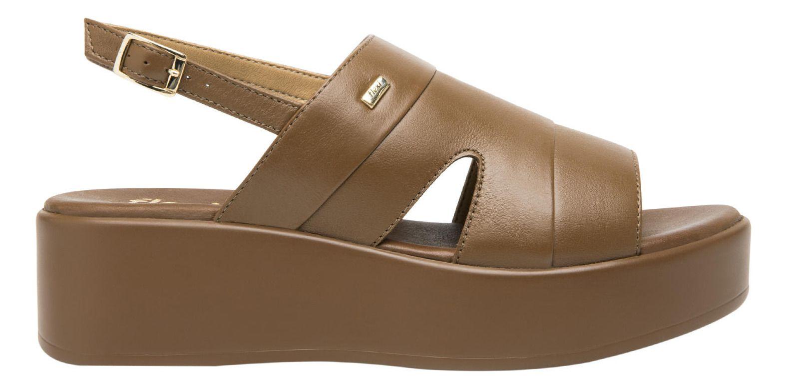 Sandalia Mujer Cuero Xandra Cafe Flexi-0