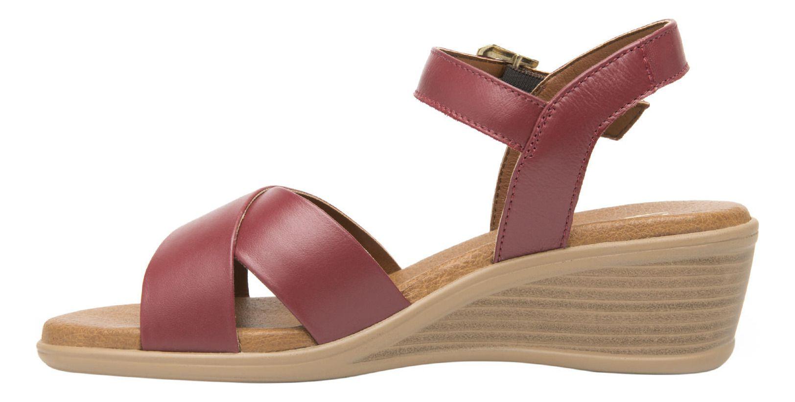 Sandalia Mujer Cuero Zura Rojo Flexi-3