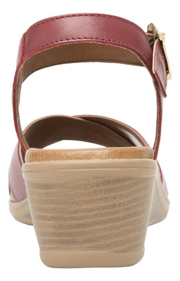 Sandalia Mujer Cuero Zura Rojo Flexi-4