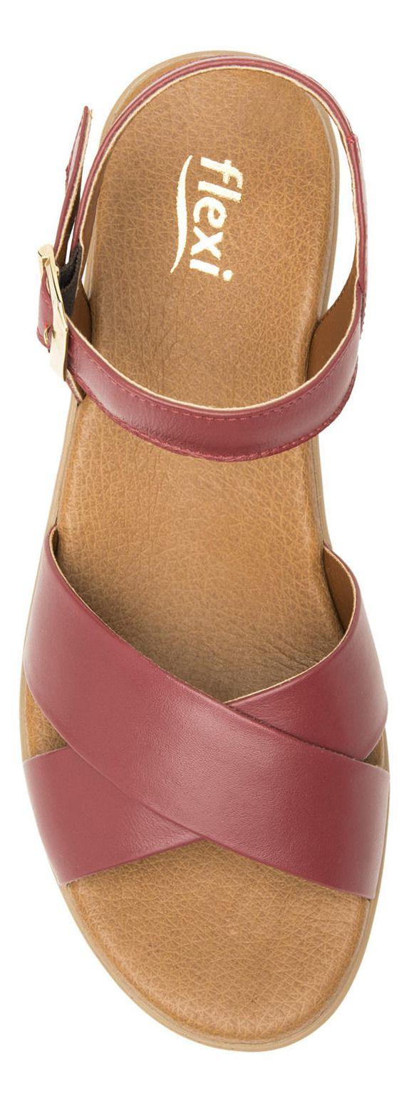 Sandalia Mujer Cuero Zura Rojo Flexi-5