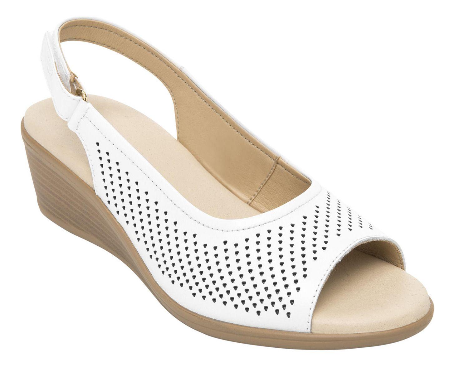 Sandalia Mujer Cuero Zura Blanco Flexi-1