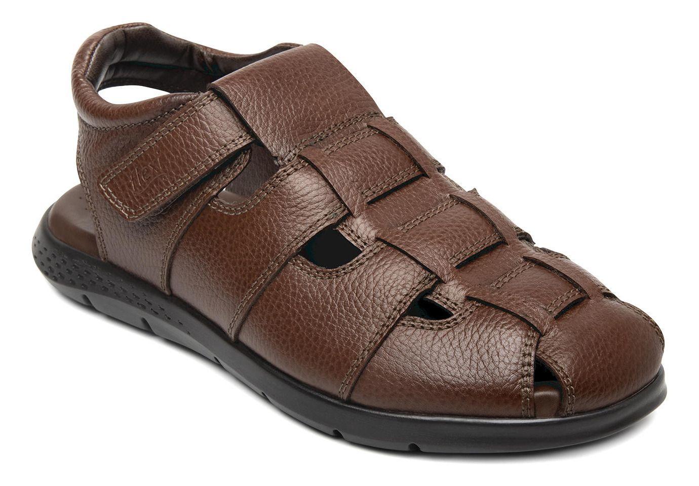 Sandalia Hombre Odin 400026 Café Caoba Flexi-2