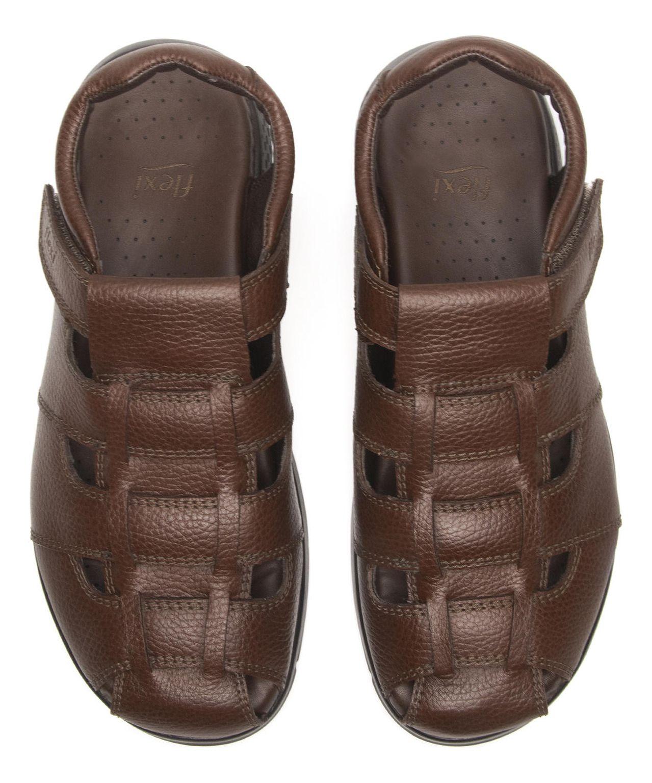Sandalia Hombre Odin 400026 Café Caoba Flexi-6