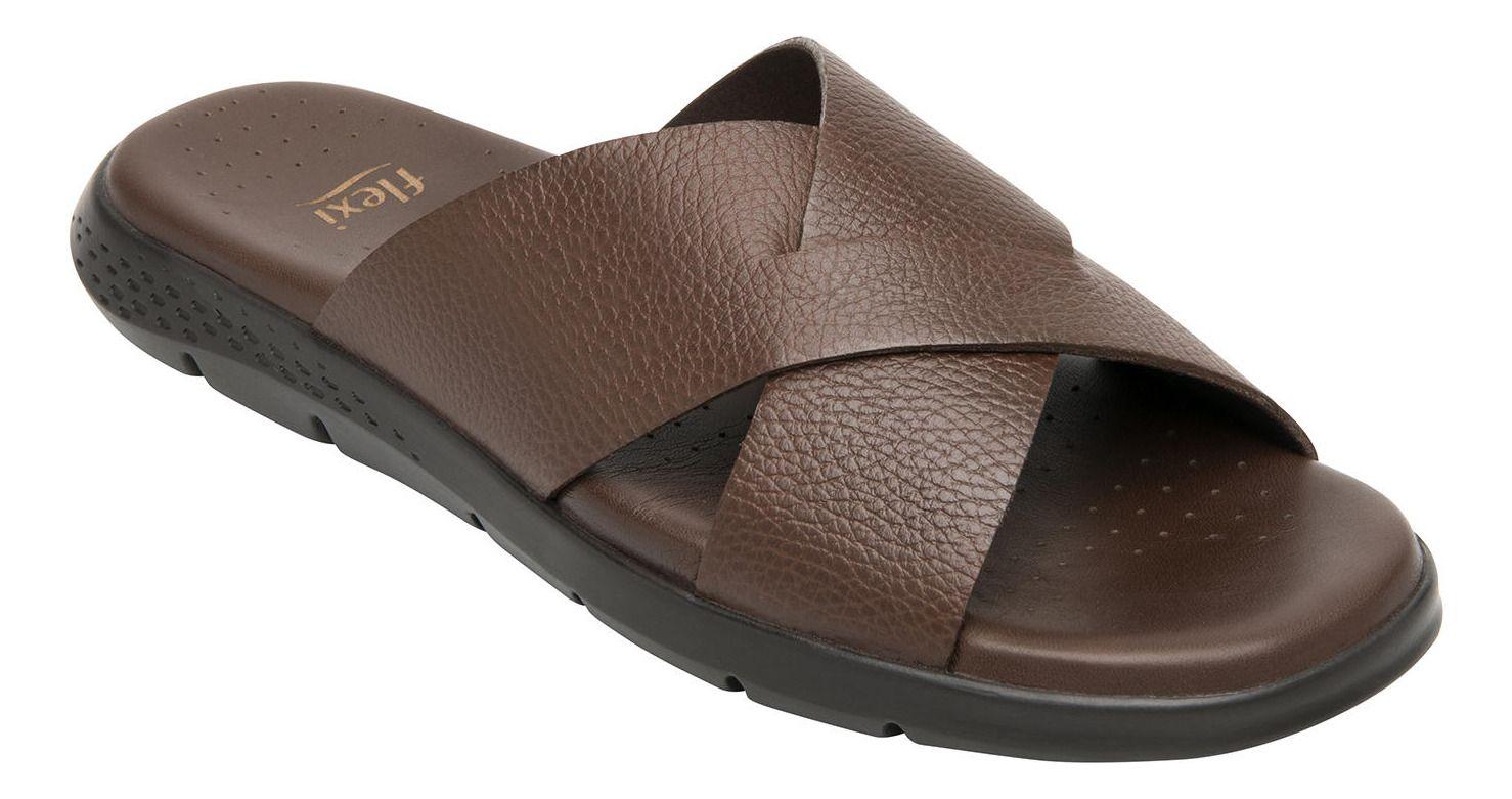 Sandalia Hombre Cuero Odin Café Flexi-9