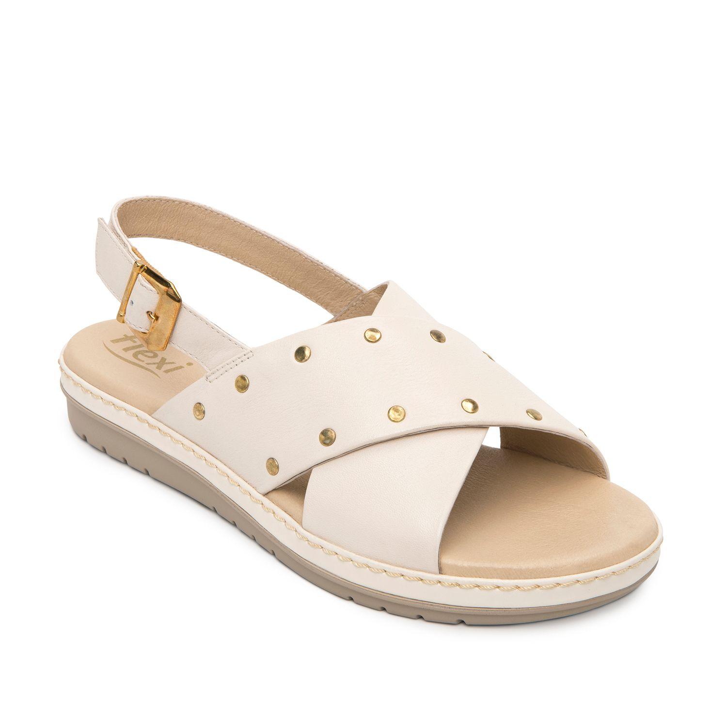 Sandalia Mujer Peonia 100233 Blanco Crema Flexi-1