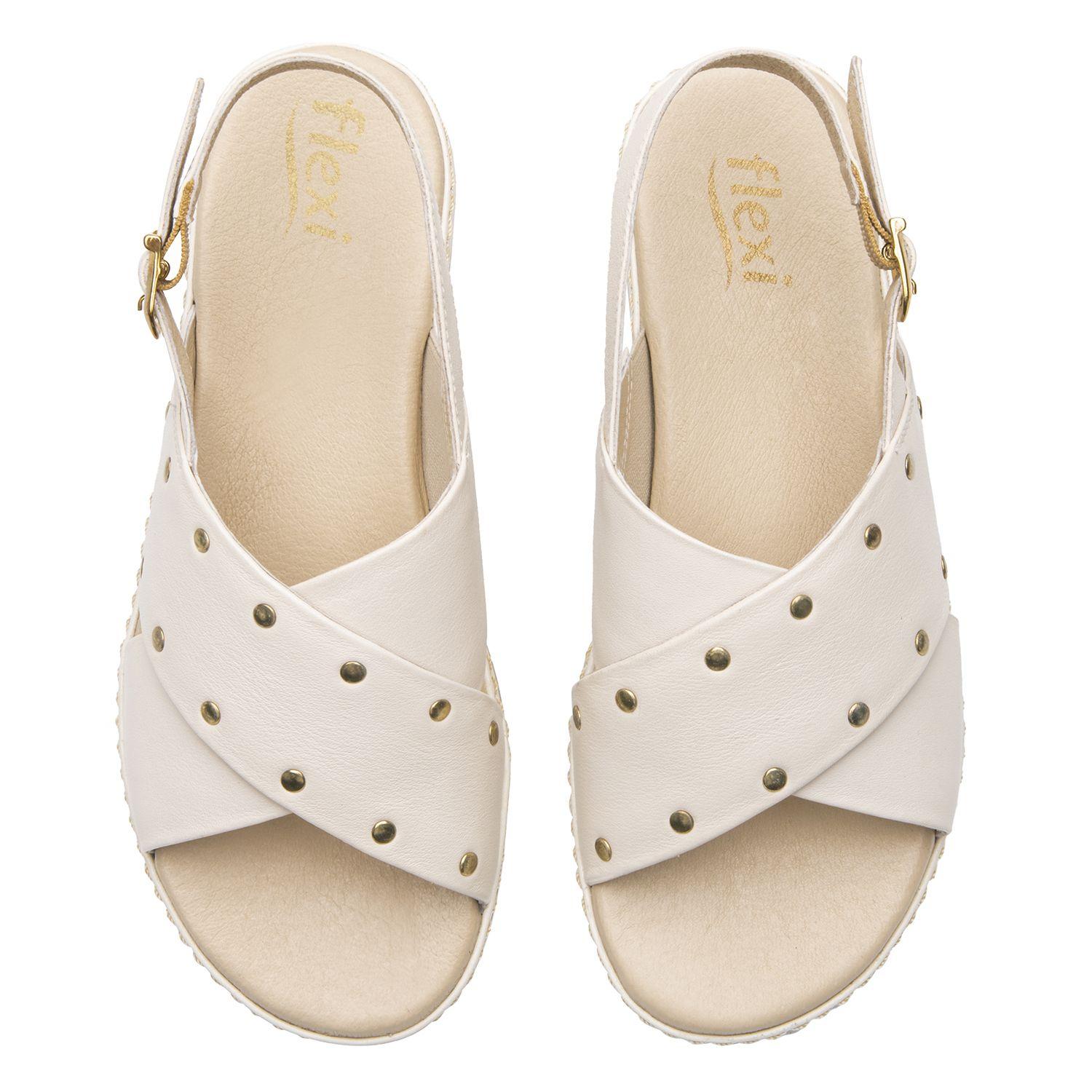 Sandalia Mujer Peonia 100233 Blanco Crema Flexi-5