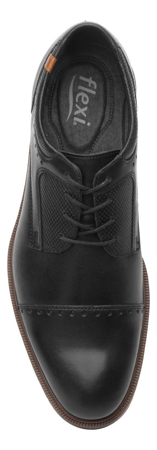 Zapato Hombre Cuero Parker Negro Flexi-8