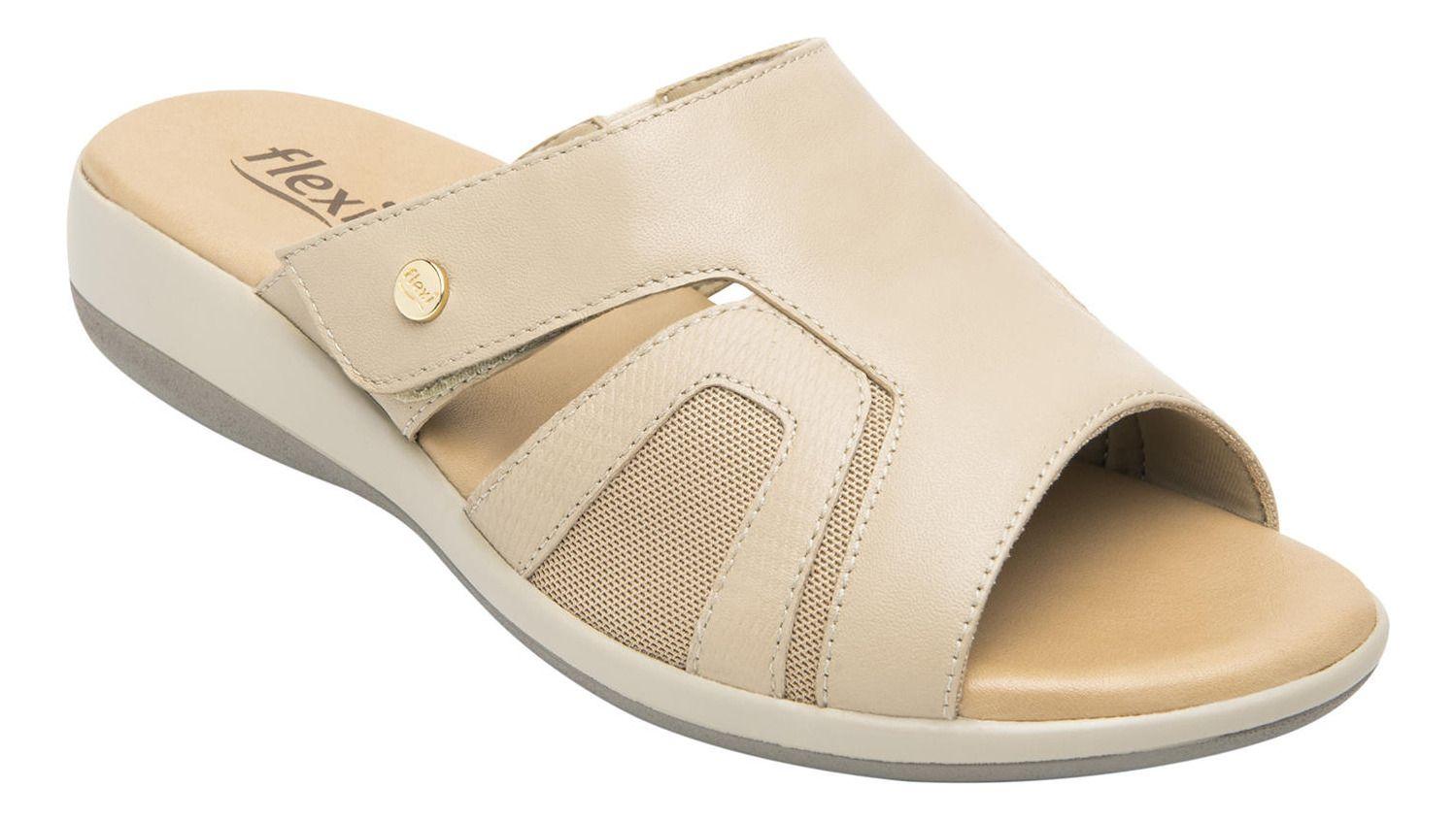 Sandalia Mujer Cuero Gaia Beige Flexi-1