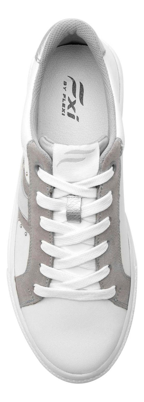 Zapatilla Mujer Cuero Nikia Blanco Flexi-4