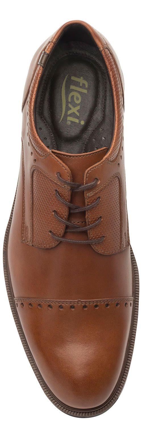 Zapato Hombre Cuero Parker Café Flexi-6