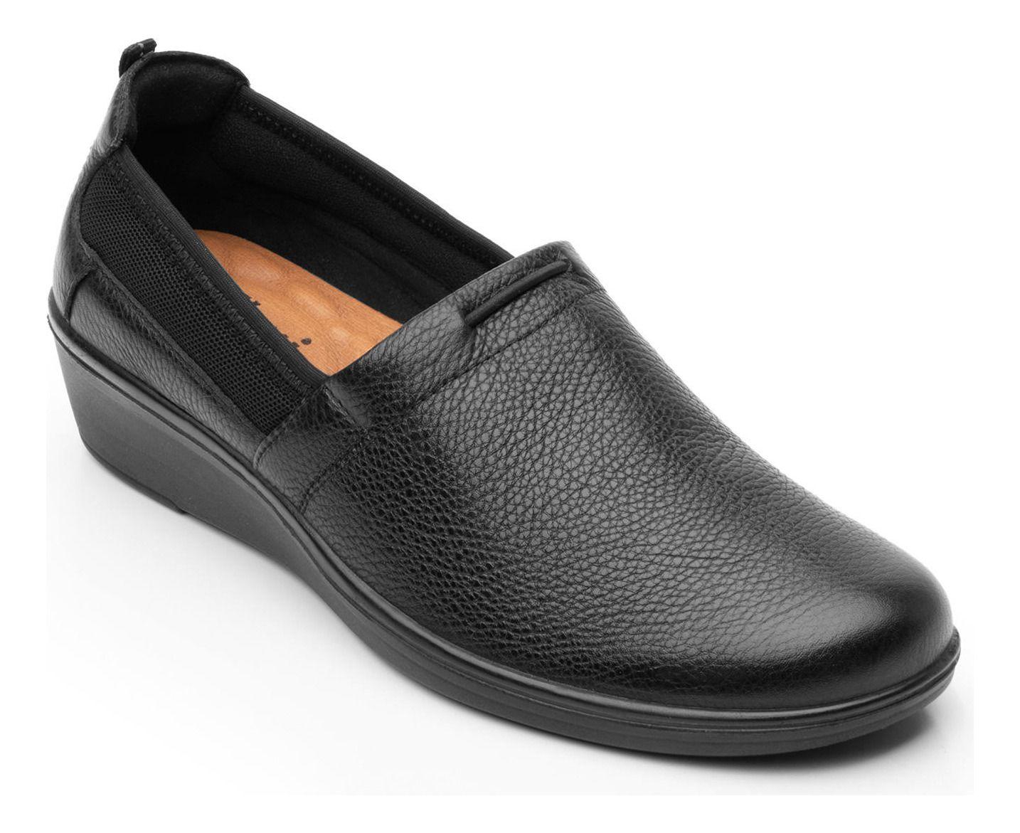 Zapato Mujer Cuero Castaña Negro Flexi-0