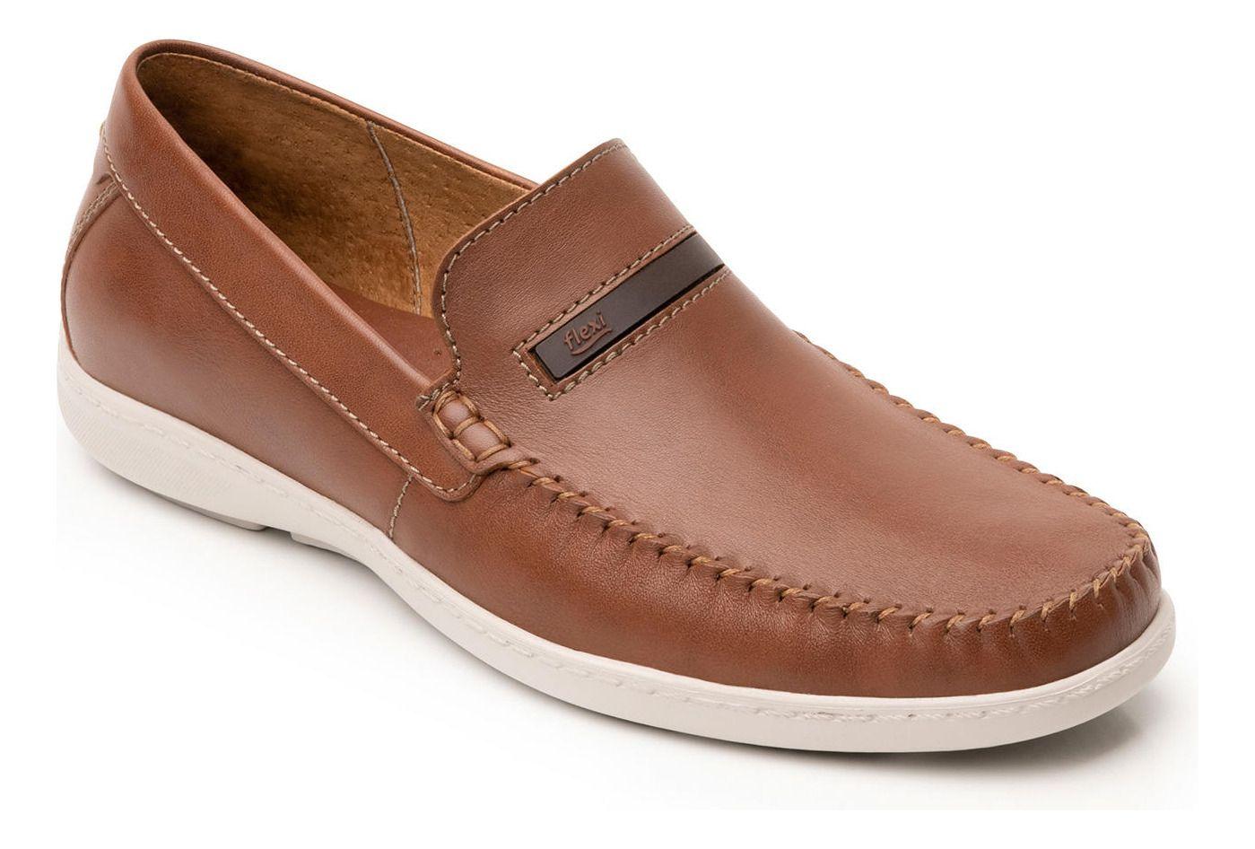 Mocasín Hombre Cuero Barbados Café Flexi-0