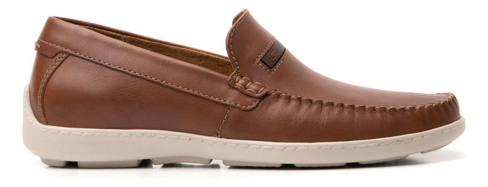 Mocasín Hombre Cuero Barbados Café Flexi-1