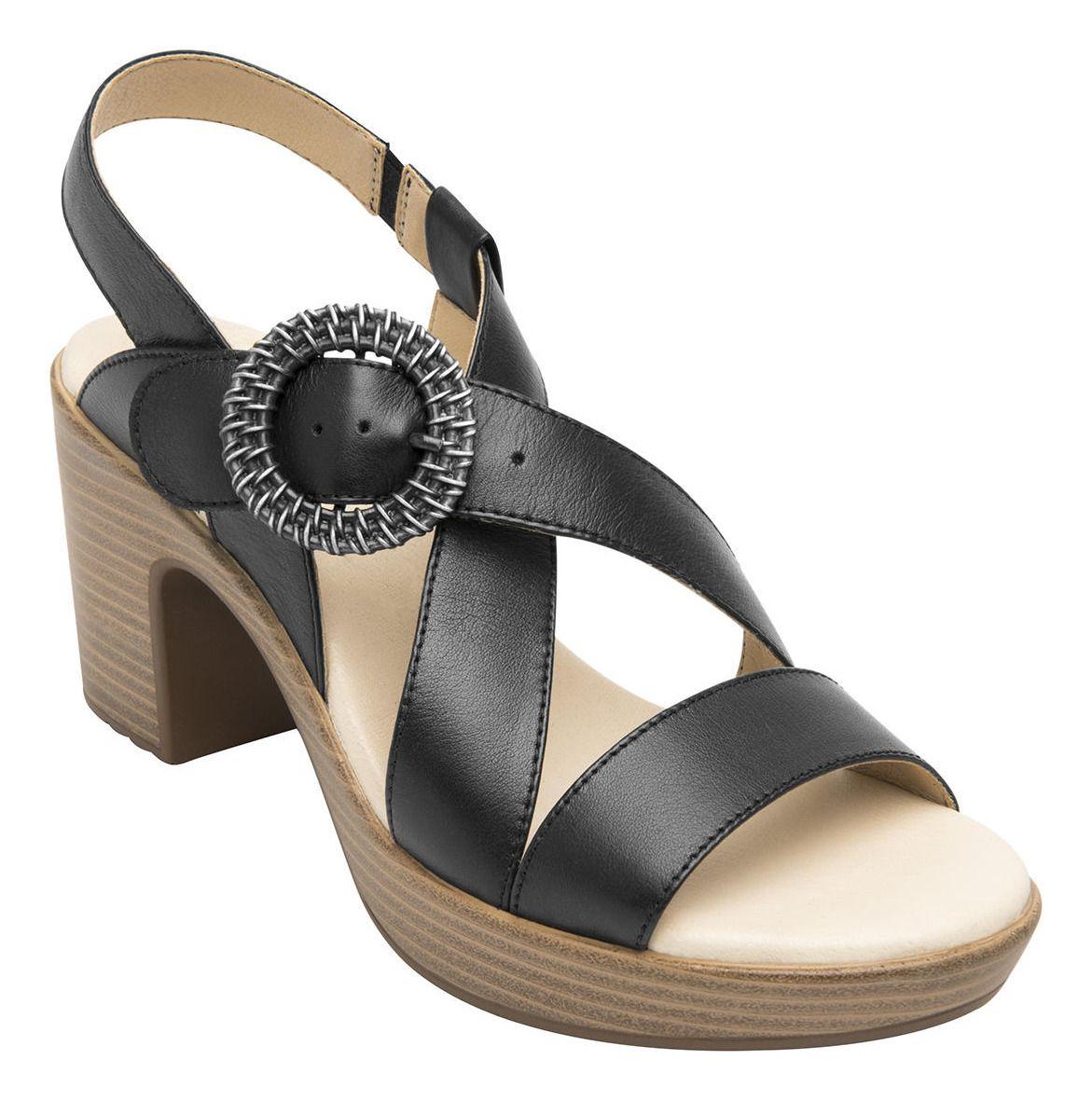 Sandalia Mujer Cuero Lory Negro Flexi-1