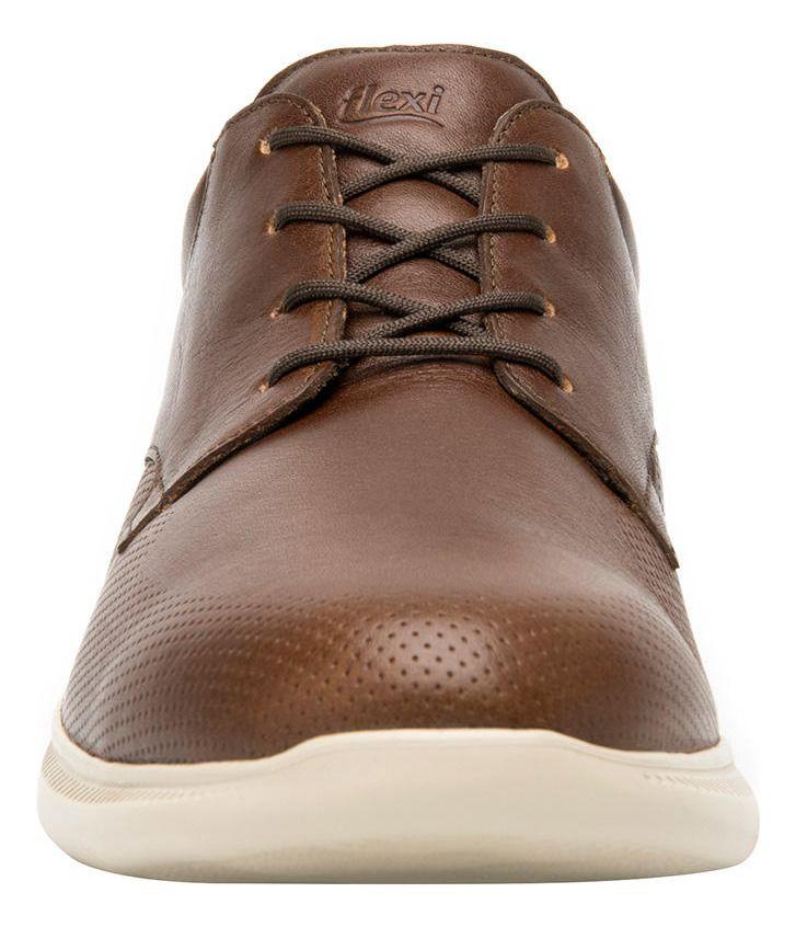 Zapatilla Hombre Cuero Hika Café Flexi-3