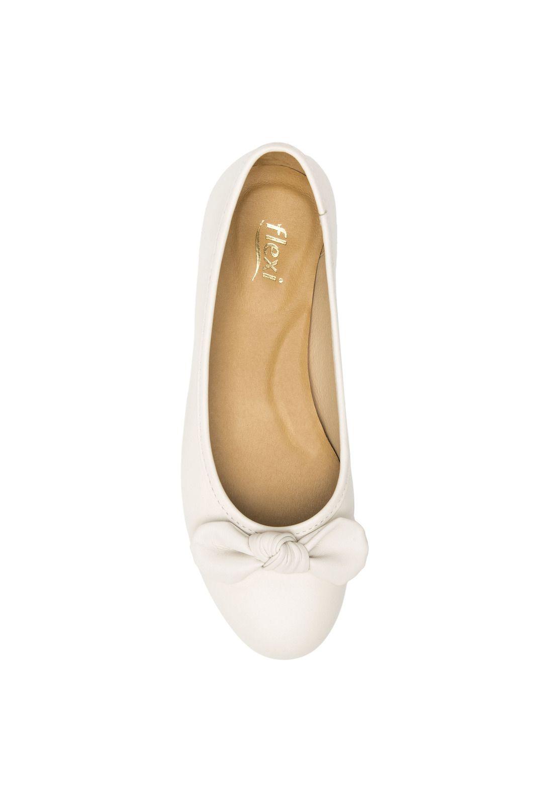 Ballerina Mujer Cuero Marie Blanco Flexi-6