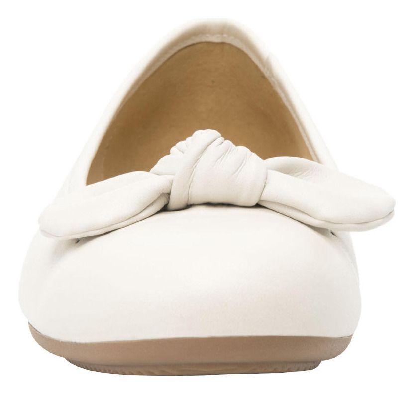 Ballerina Mujer Cuero Marie Blanco Flexi-4
