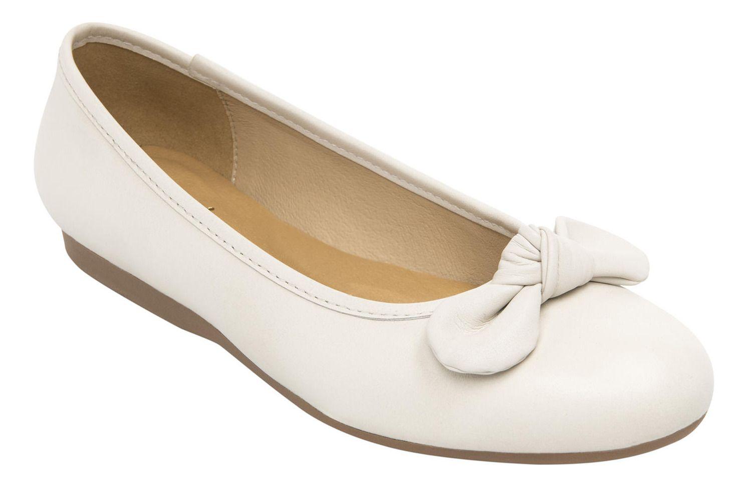 Ballerina Mujer Cuero Marie Blanco Flexi-9
