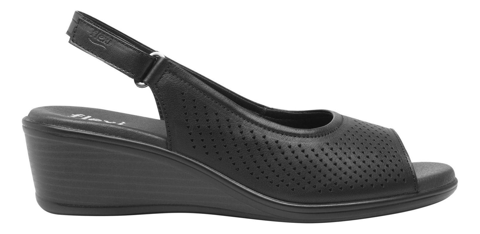 Sandalia Mujer Cuero Zura Negro Flexi-0