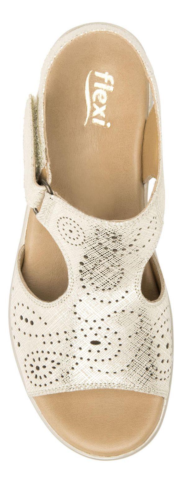 Sandalia Mujer Cuero Amapola Dorado Flexi-4