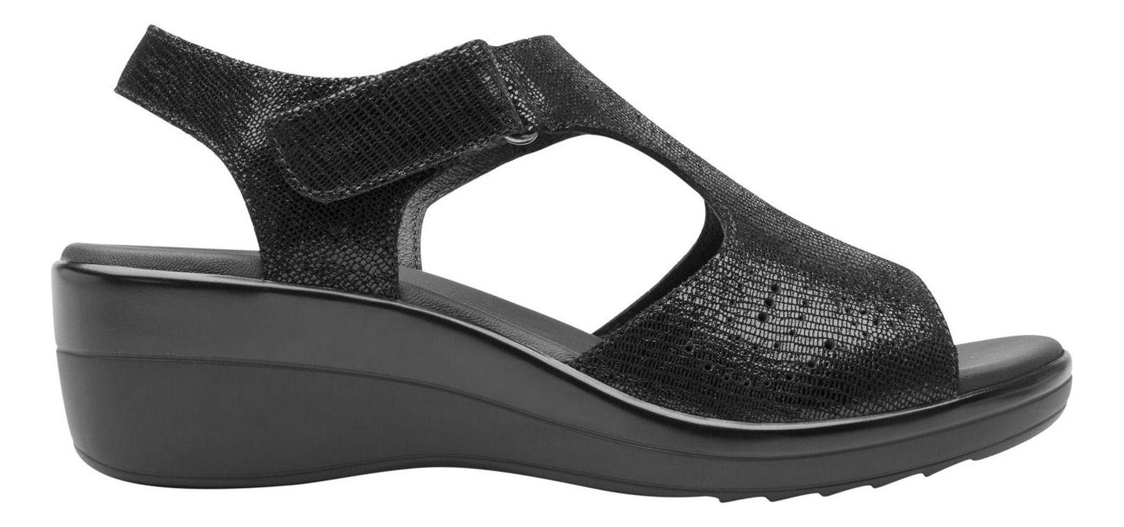 Sandalia Mujer Cuero Amapola Negro Flexi-0