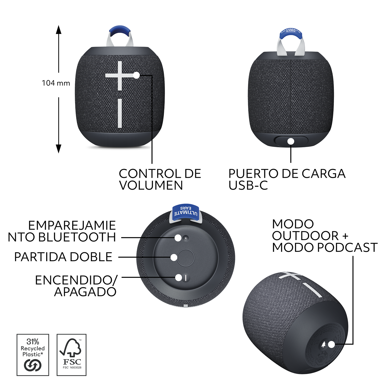 ULTIMATE EARS WONDERBOOM 4 - BLACK-8