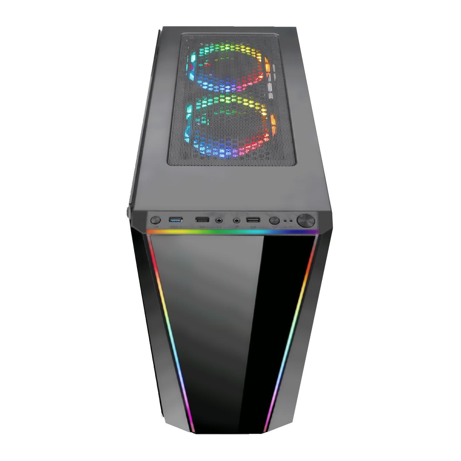 GABINETE GAMER TAILGATE VENTANA LATERAL VIDRIO TEMPLADO GC-7-3