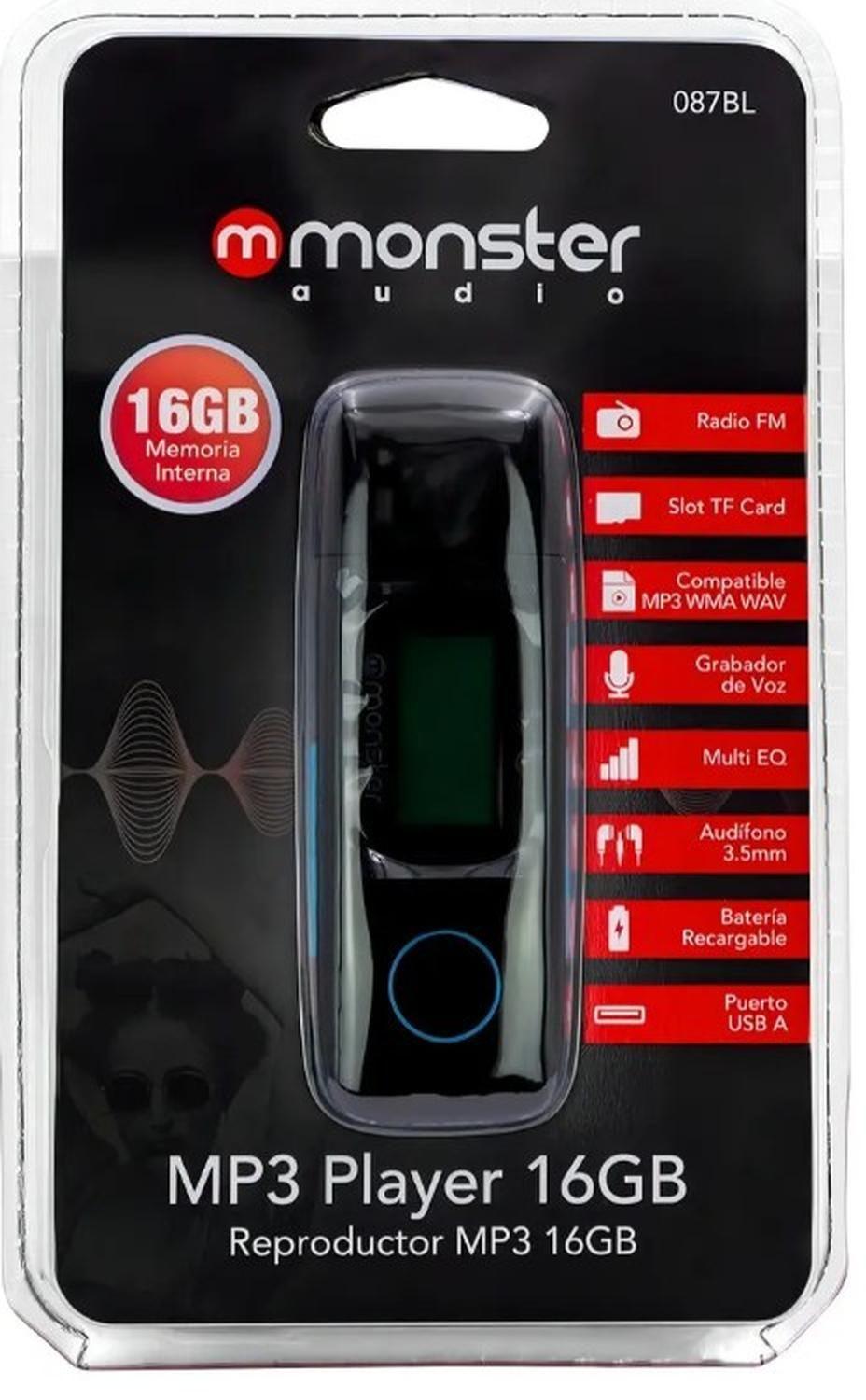 REPRODUCTOR MP3 16 GB MONSTER AZUL-0
