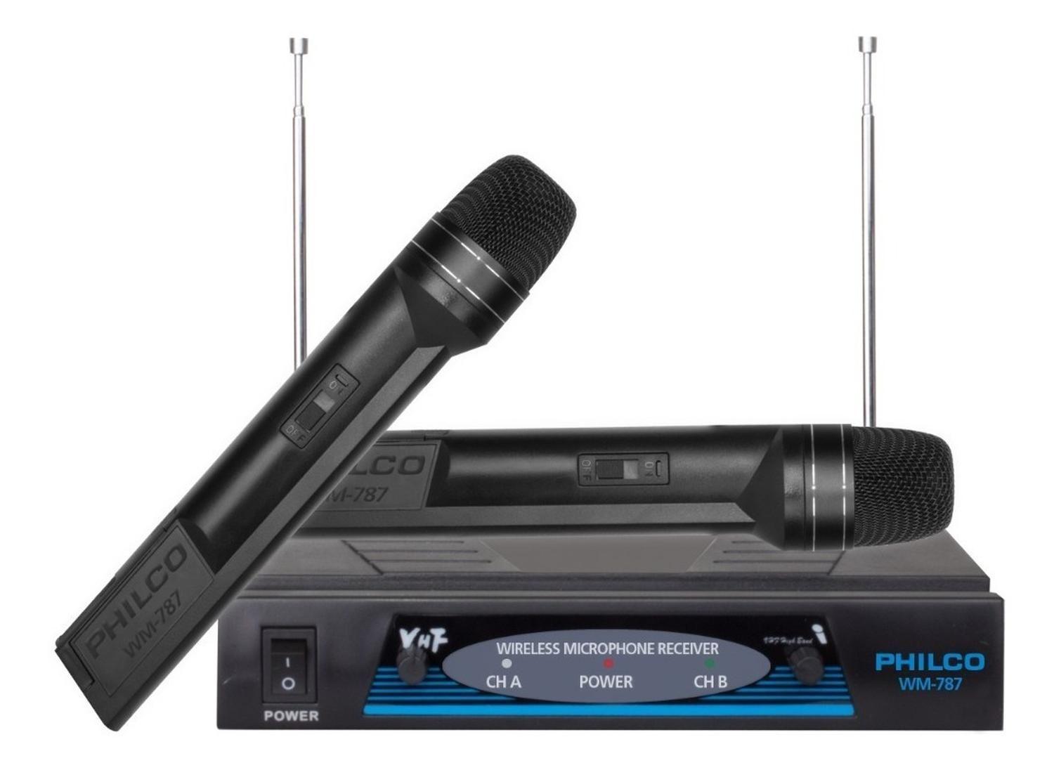 KIT MICROFONOS INALAMBRICOS VHF PRO PHILCO-0